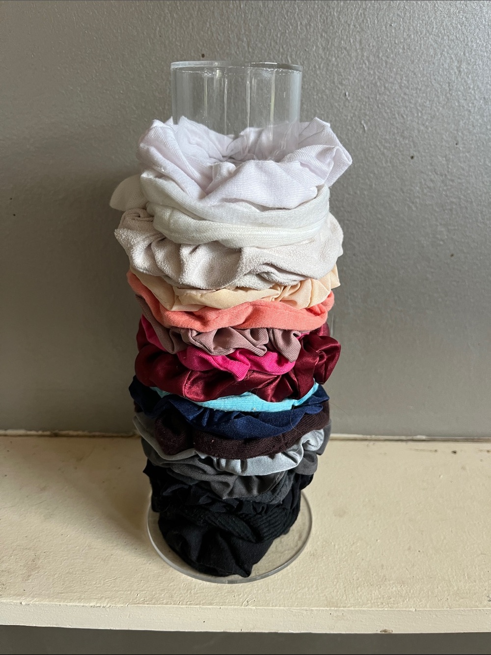 Assorted Color Scrunchie Set - 20 pack with stand to hold them